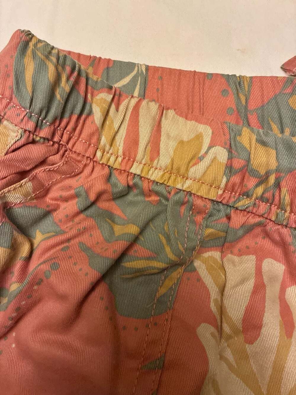 Cynthia Rowley 100% Lyocell Coral Tropical Floral Drawstring Shorts Size Large - Picture 4 of 7